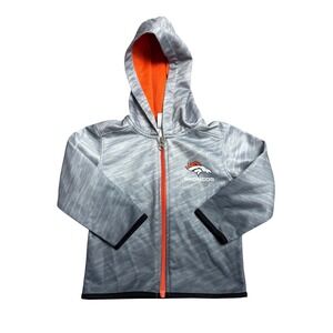 NFL Denver Broncos Kids 2T Full Zip Hoodie Jacket Gray Orange Team‎ Apparel